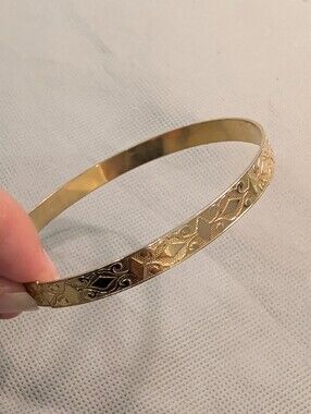 Gold-Tone Engraved Bangle Bracelet - Women